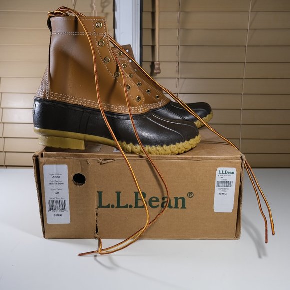 LL Bean Men's Bean Boots 8 inch/8" Leather Tan/Brown Size 10 M(D) L175052 - Picture 1 of 13
